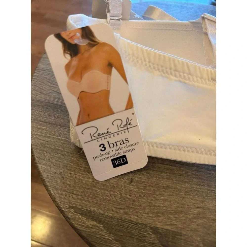 Tene Rofe White Push Up Bra 36D Side Closure Removable Straps Underwire New - Picture 3 of 3
